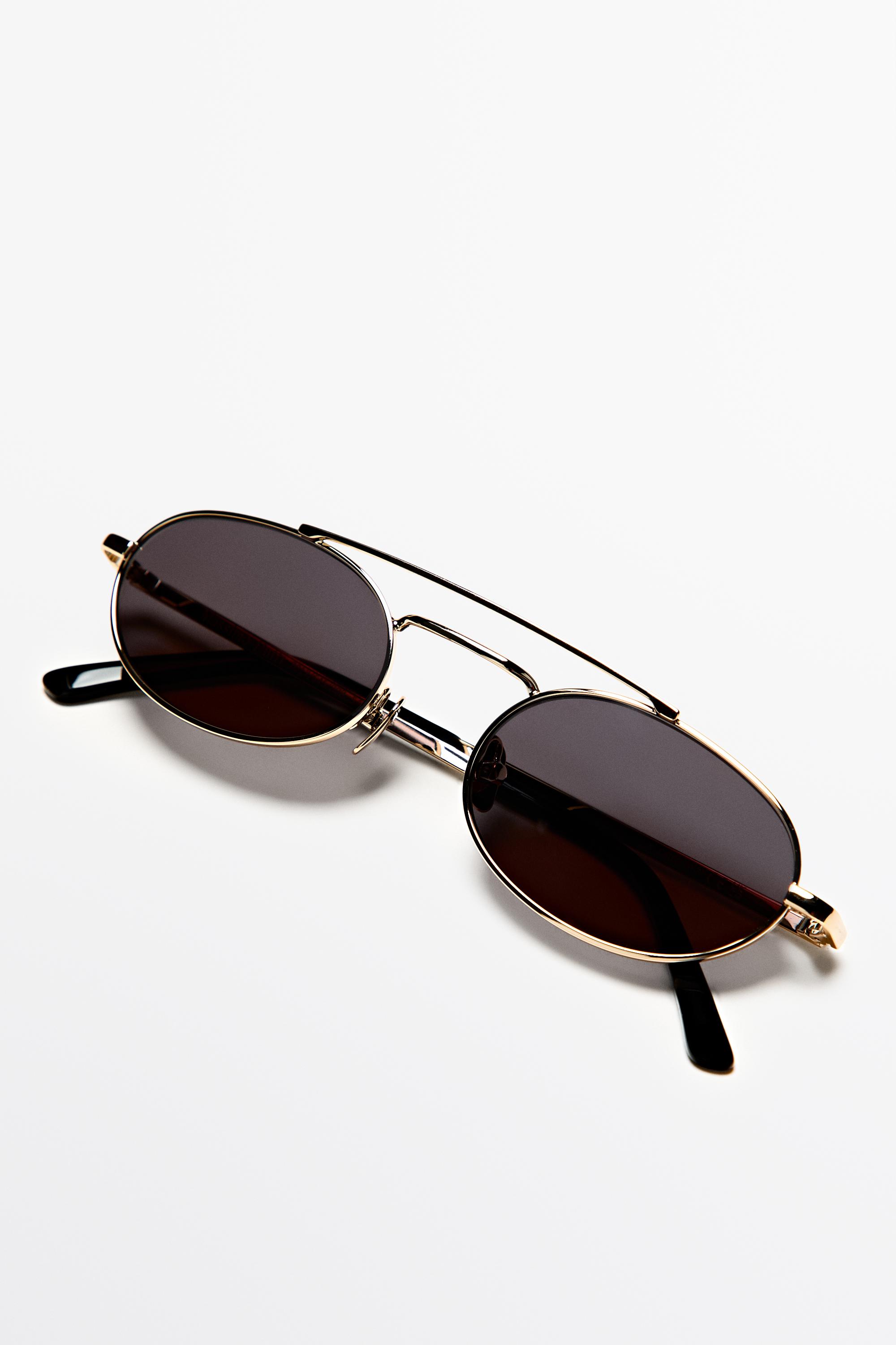 Double bridge oval sunglasses